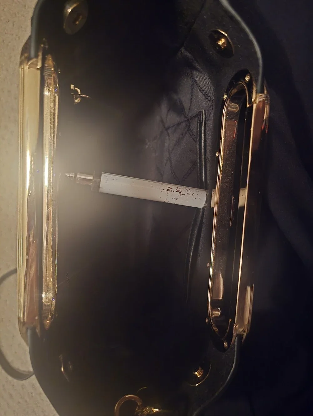 Michael Kors Black Chelsea Clutch with Gold Accent Handle